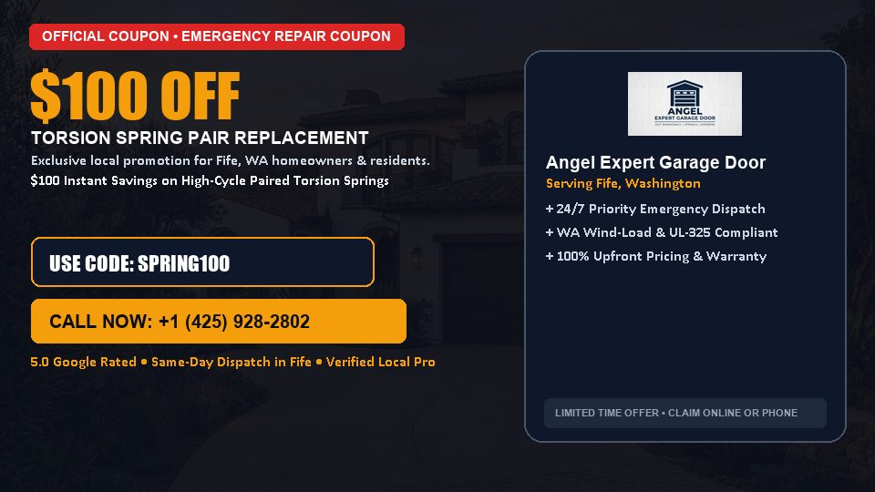 Angel Expert Garage Door $100 OFF Dual Torsion Spring Replacement